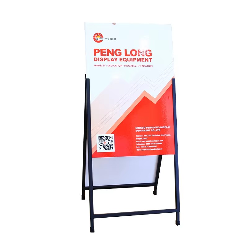 Metal Sidewalk Sign A-board with Wheels